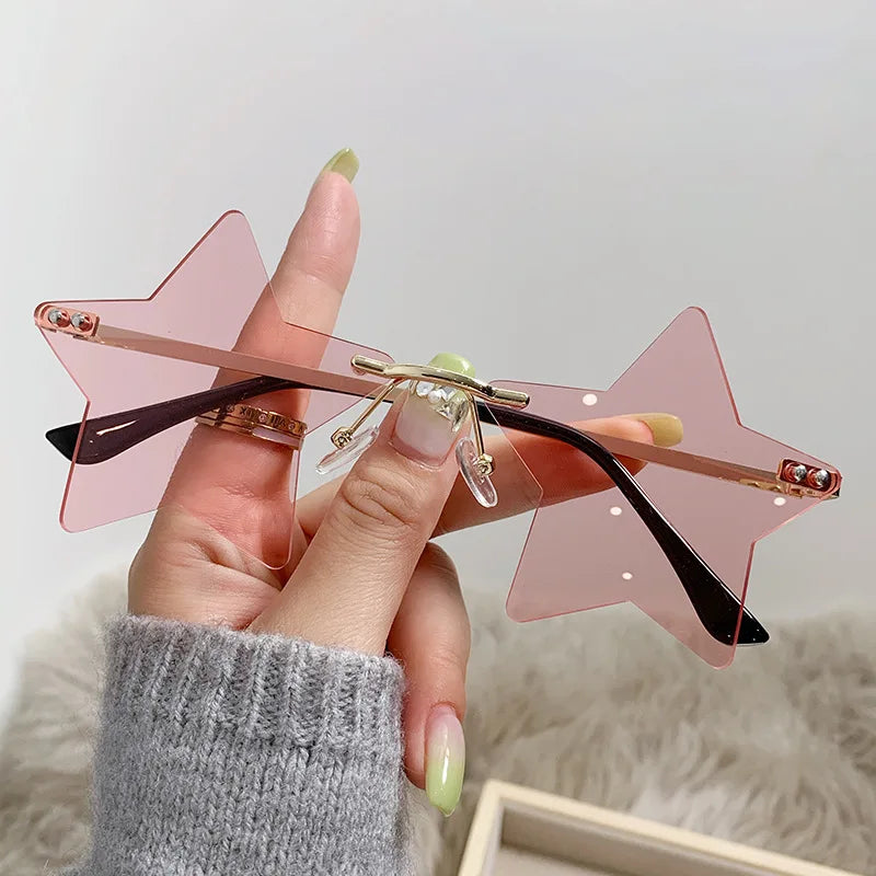 Star Frameless Party Sunglasses 10-Pack – UV400 Costume Eyewear Costume Sunglasses Babs pink
