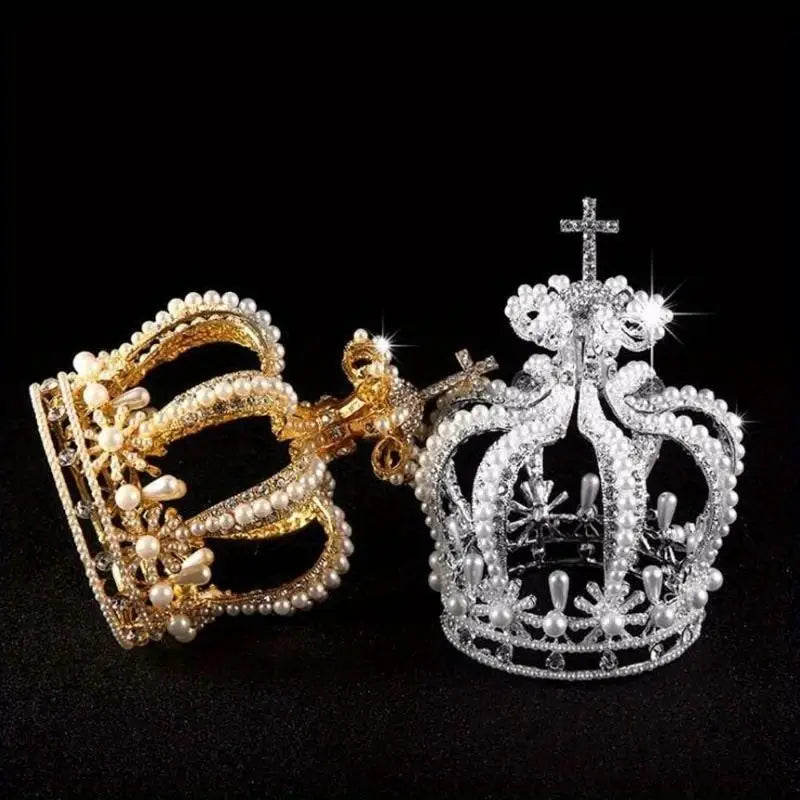 Crystal Pearl Baroque Bridal Tiara | Wedding Crown Accessory Bridal Tiara Crown Babs