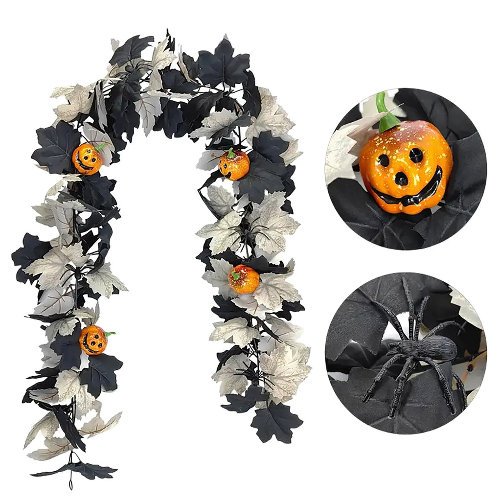 Halloween Maple Leaf Rattan Vine – Door & Wall Décor Halloween Vine Decor Babs A One Size