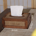 Woven Wood & Rattan Tissue Box – Vintage Napkin Holder Tissue Box Holder Babs Medium