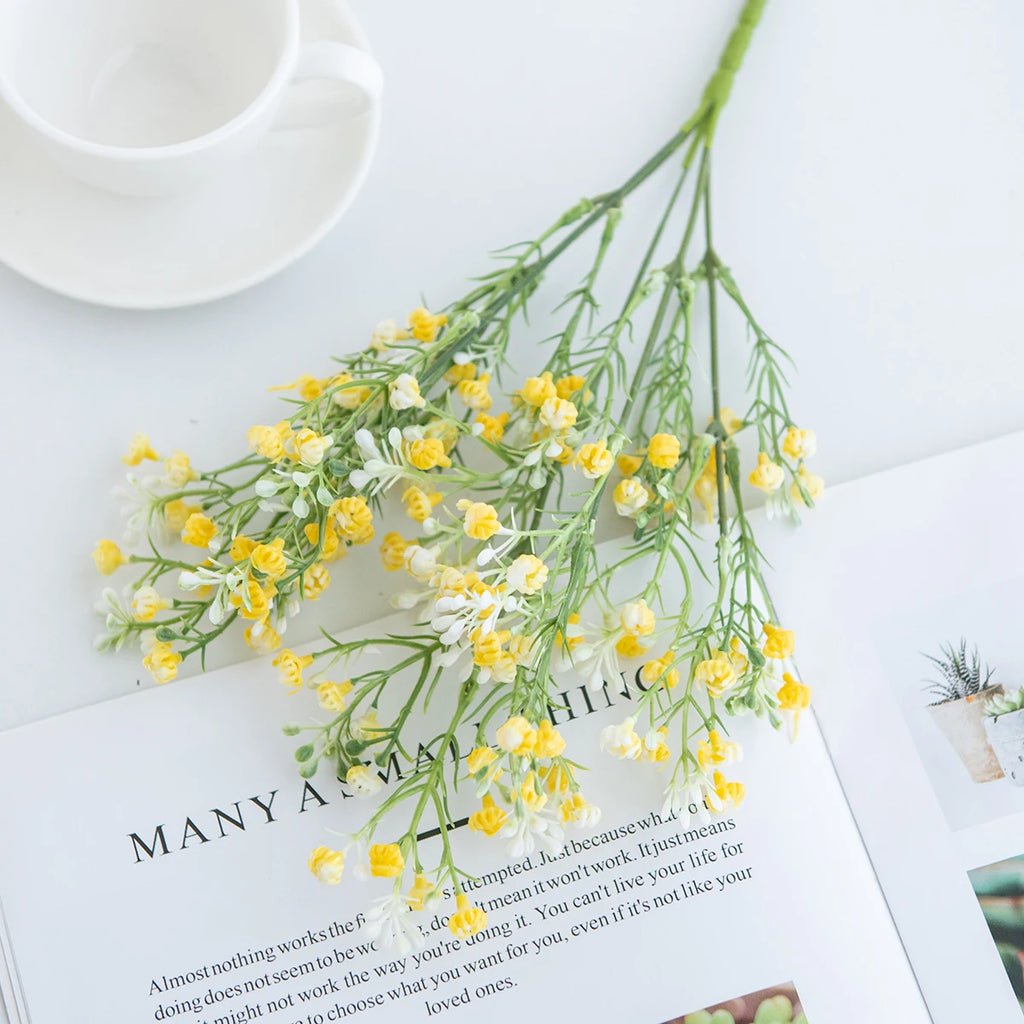 Artificial Gypsophila Bouquet – Wedding & Home Floral Decor Artificial Flower Bouquet Babs YELLOW 1pc