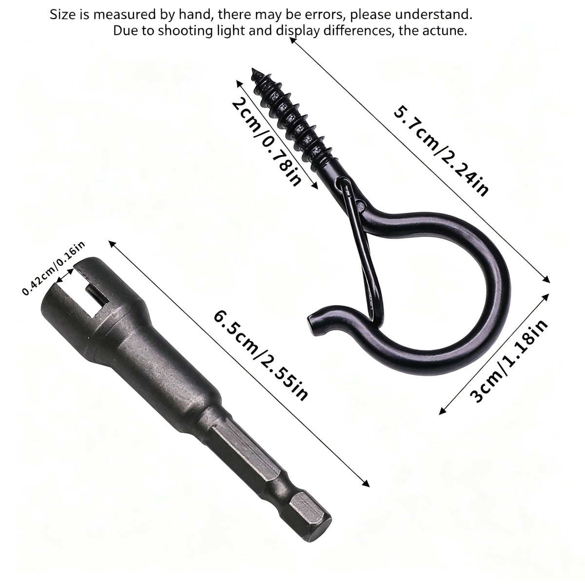 Heavy Duty Black Screw Hooks for Plants & String Lights 10/20pk Screw Ceiling Hooks Babs