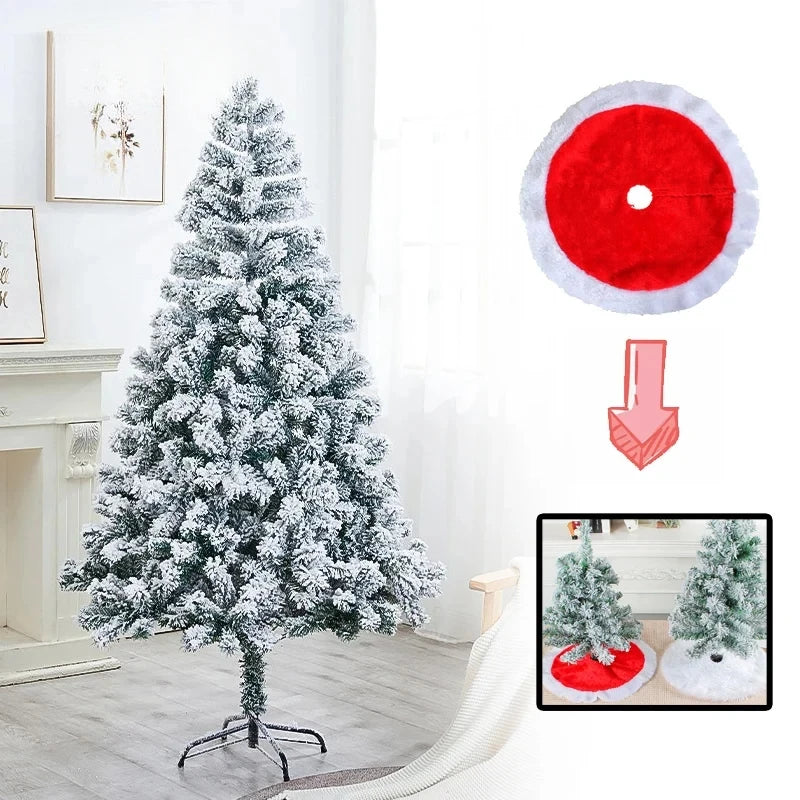 White Flocked Christmas Tree with Tree Skirt & Snow – PVC Artificial Christmas Tree Babs
