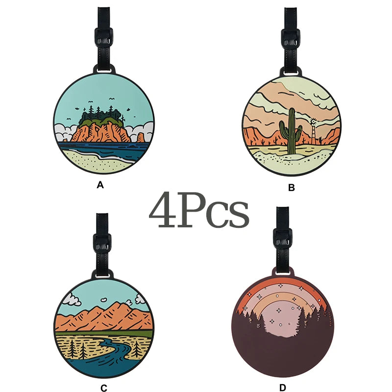 Starry Sky Luggage Tag – Privacy ID Travel Bag Tag | PVC Luggage Tag Babs 4Pcs