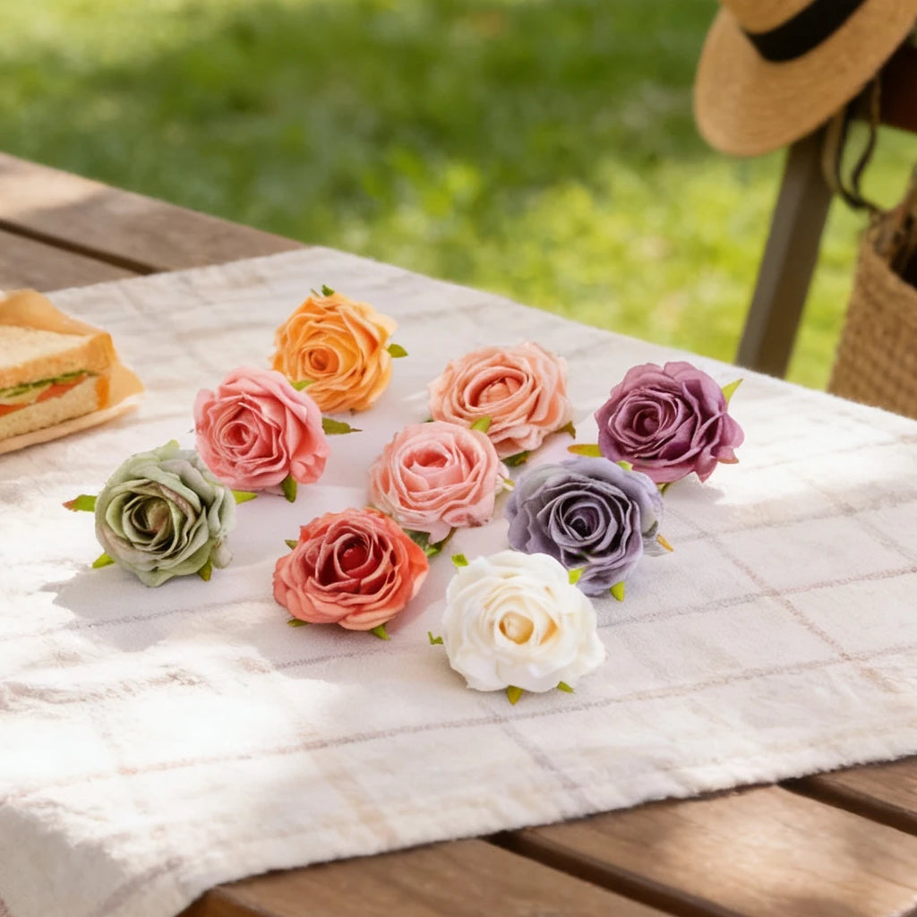 15/30PCS Silk Artificial Rose Heads – Wedding & Party Decor Artificial Flower Heads Babs