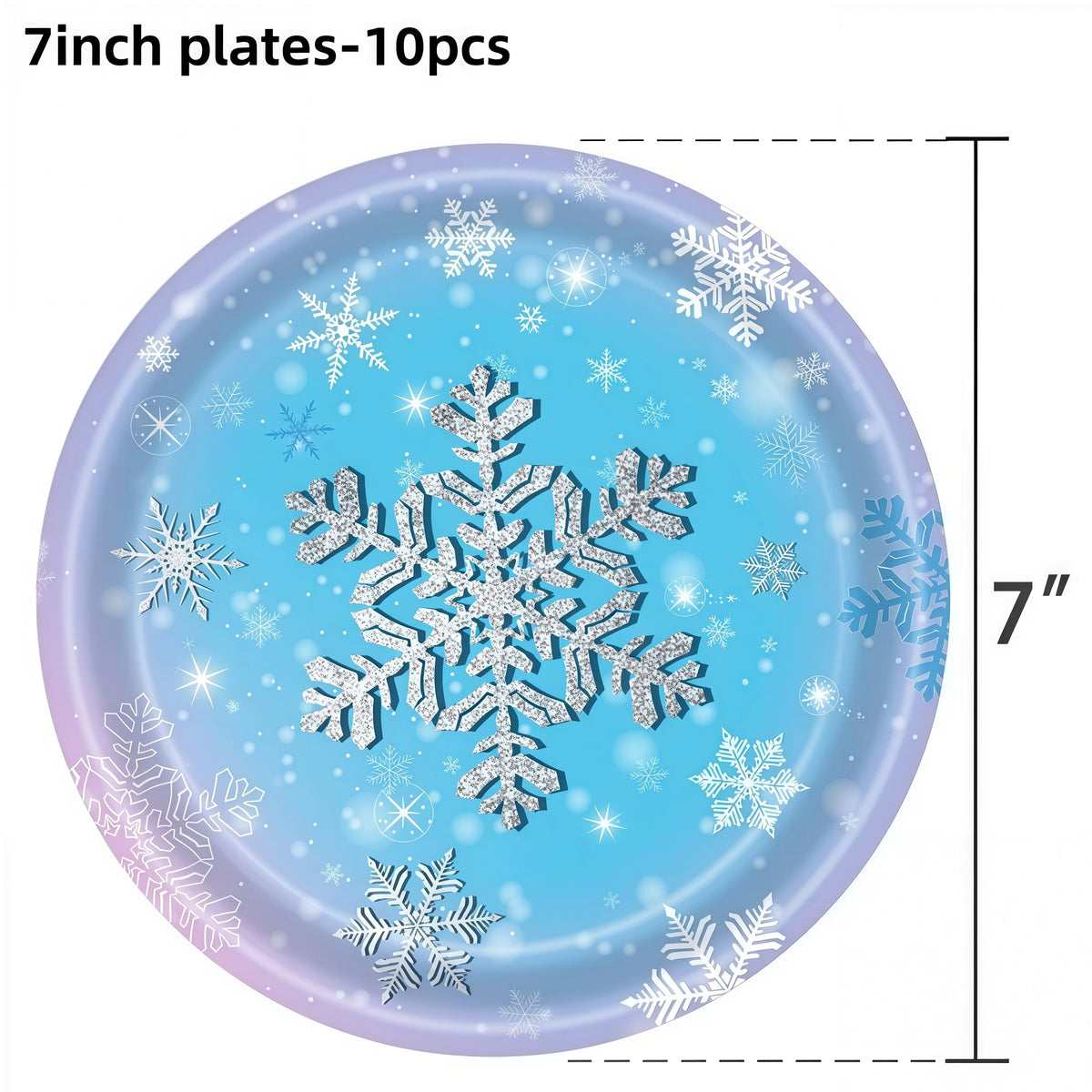 Snowflake Party Supplies – Cups, Plates, Napkins & Tablecloth Party Tableware Set Babs 10pcs 7inch Plates others
