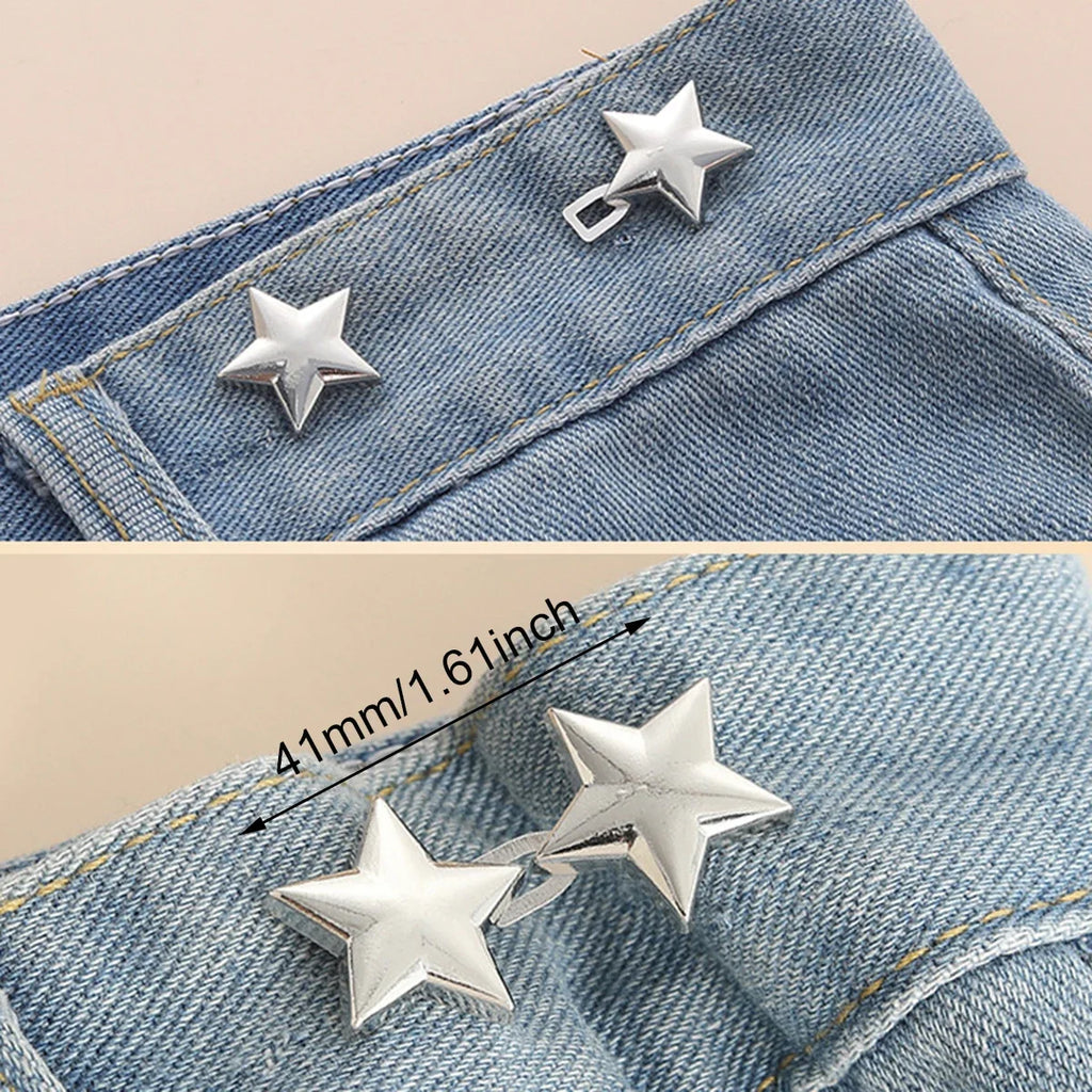 Adjustable Jeans Button Clips – No-Sew Waist Tightener Clothing Button Adjuster Babs