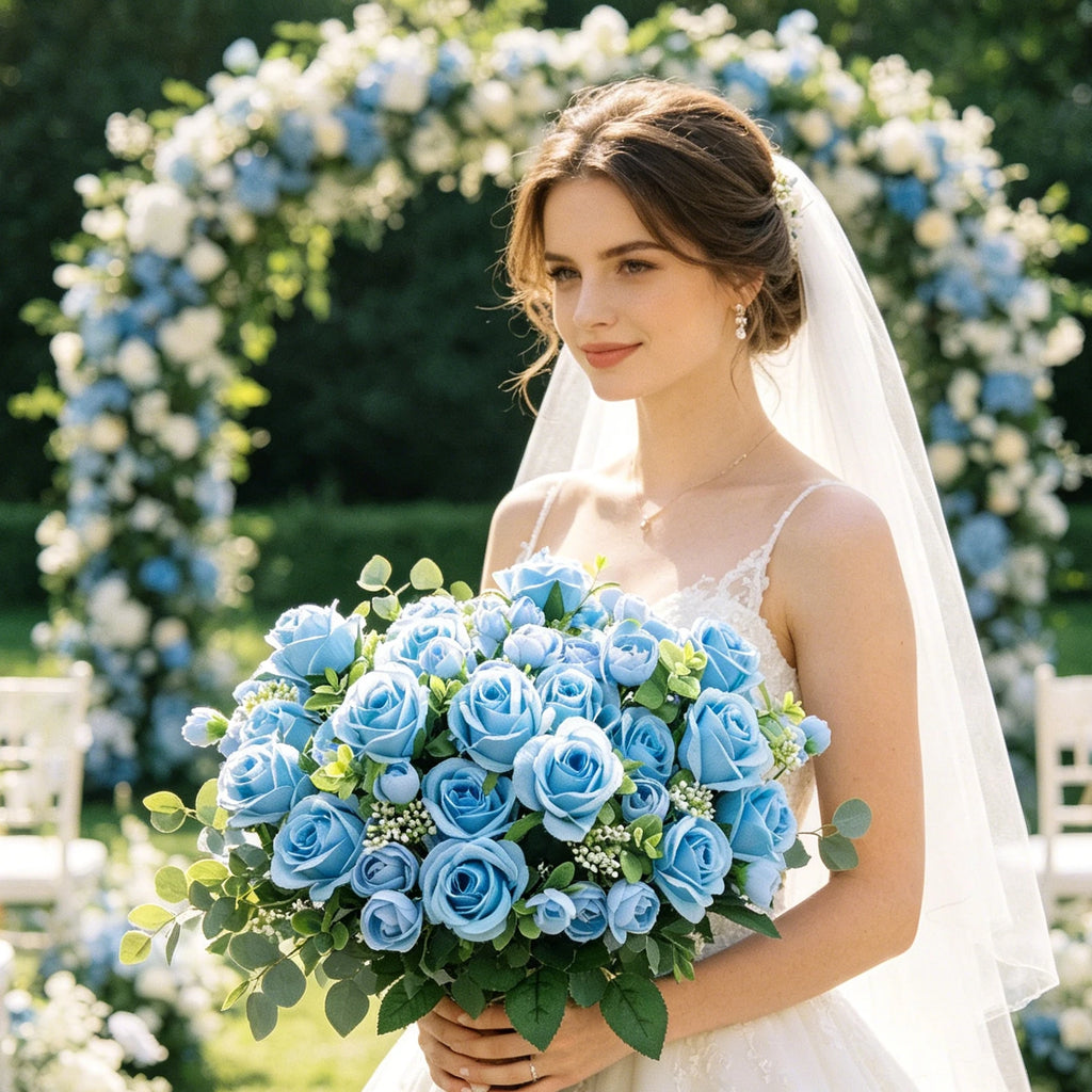 Artificial Silk Rose Bouquet – Wedding & Home Décor Artificial Flower Bouquet Babs