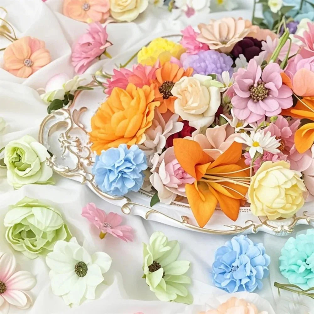 20/52Pcs Silk Artificial Flowers – Home, DIY & Wedding Décor Artificial Silk Flowers Babs