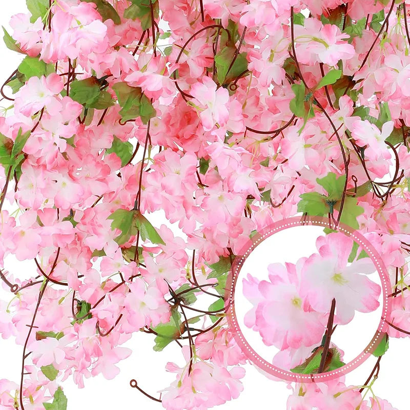 Artificial Cherry Blossom Sakura Hanging Garland | Silk Vine Silk Flower Garland Babs
