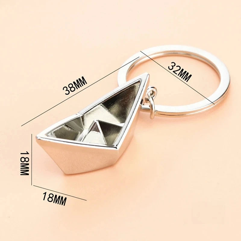 Sailing Paper Boat Keychain – Zinc Alloy Metal Key Ring Metal Keychain Babs A1