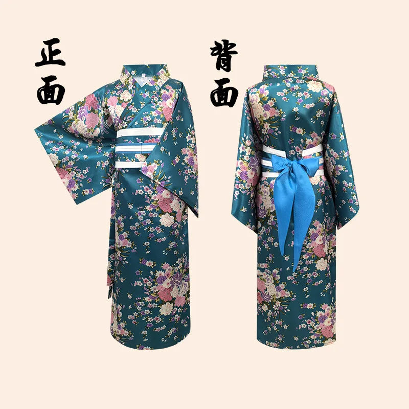 Children's Floral Japanese Kimono Yukata Cosplay Costume Yukata Costume Set Babs I 130cm China Mainland