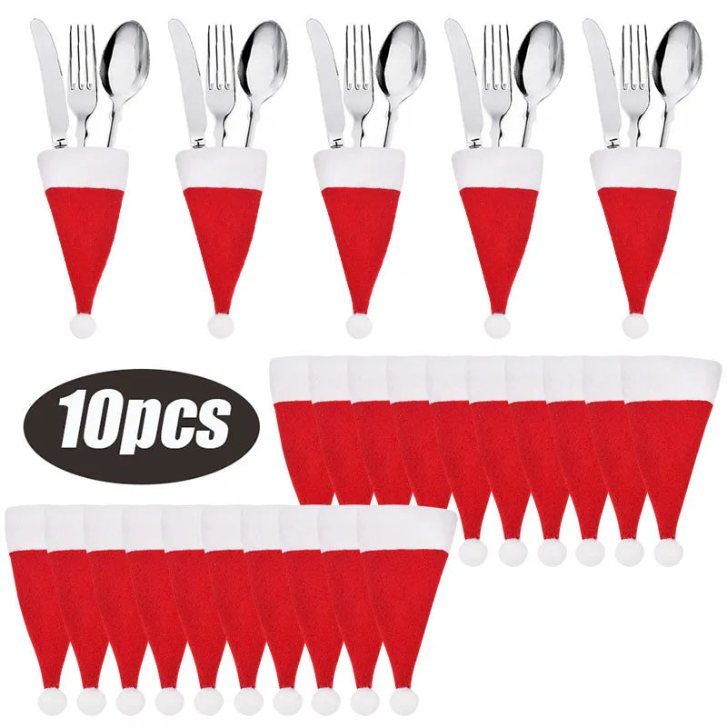 Mini Hat Christmas Cutlery Holders Set 10/20pcs – Holiday Table Holiday Cutlery Holders Babs 10pcs
