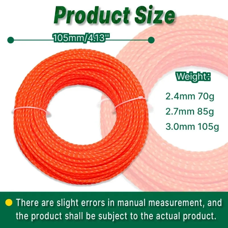 75m Spiral Nylon Grass Trimmer Line 3.0mm – Strimmer Wire Trimmer Line Spool Babs