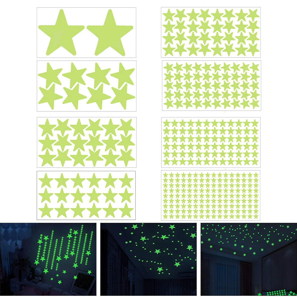 Glow in the Dark 3D Star Wall Stickers – Kids Room Decor Wall Stickers Babs