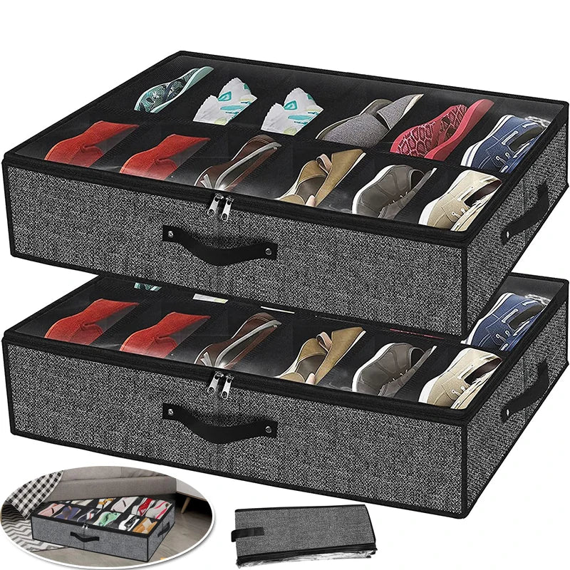 Under Bed Shoe Organizer – 12-Pair Foldable Storage Bag Shoe Storage Organizer Babs
