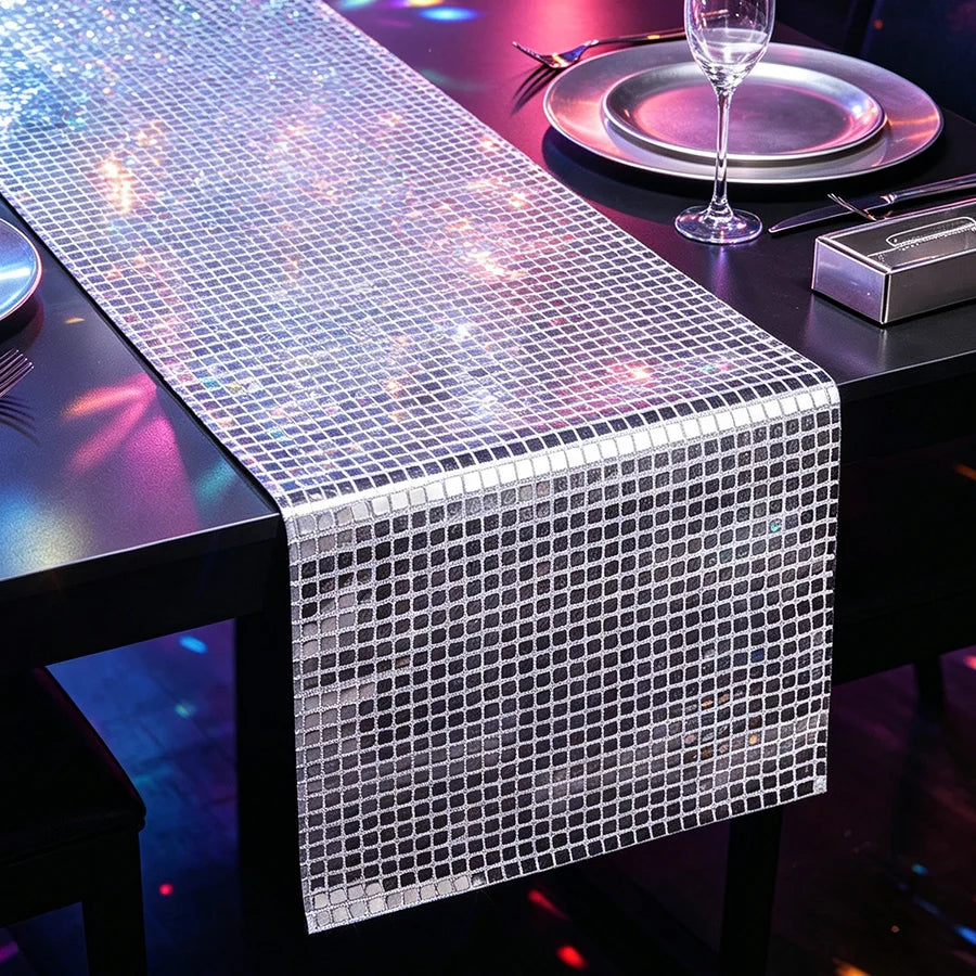 Mirror Glitter Disco Table Runner 275x30cm – Party Décor Party Table Runner Babs