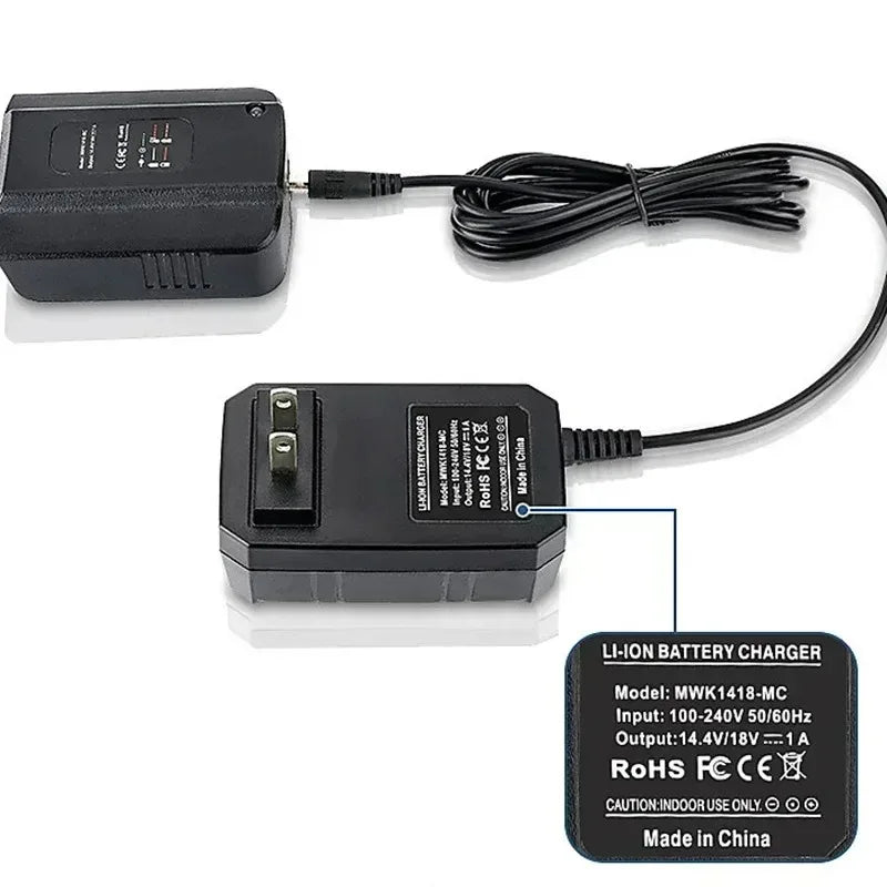 Li-ion Battery Charger for Milwaukee 14.4–18V | US/UK/EU Plug Battery Charger Babs