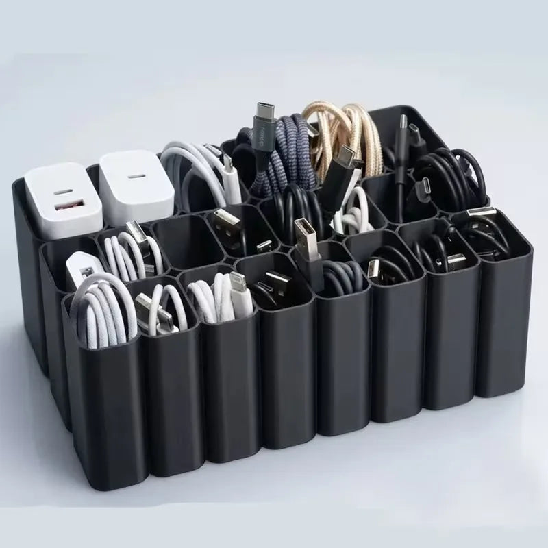Cable Organiser Box with 11/22 Switch Cases – Desktop Storage Desktop Cable Organiser Babs