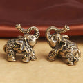 2pcs Brass Elephant Couple Desktop Ornament – Unique Home Decor Desktop Figurine Set Babs 2pcs