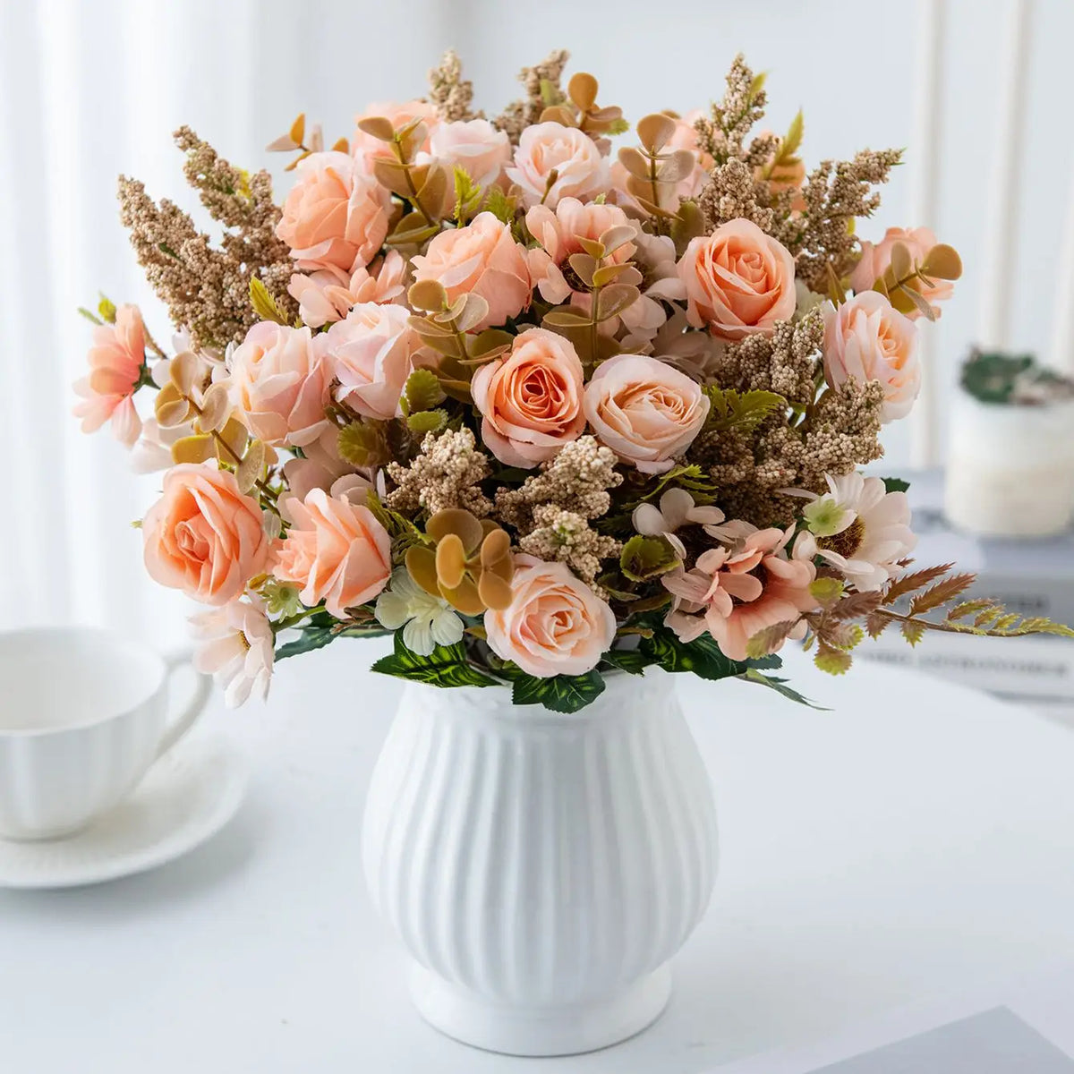Artificial Silk Rose Bouquet – Wedding, Home & Party Décor Artificial Silk Flowers Babs