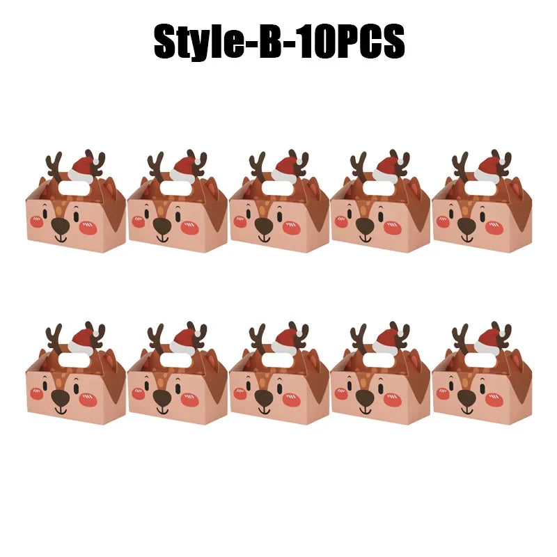 Christmas Square Gift Boxes – Collapsible Holiday Packaging Holiday Gift Boxes Babs Style B-10PCS As shown