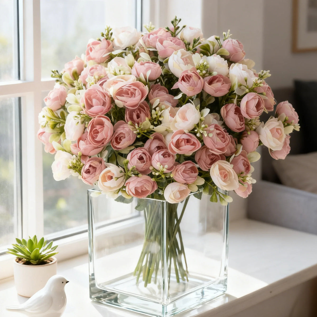 Artificial Silk Rose Bouquet for Wedding & Home Decor Artificial Silk Flowers Babs