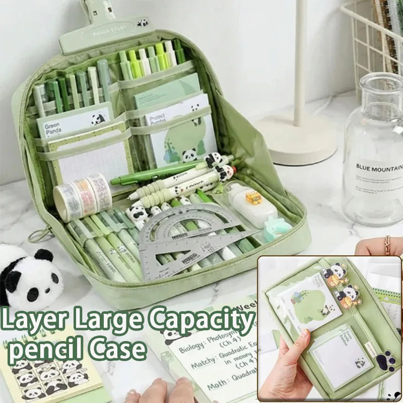 12-Layer Panda Pencil Case – Large Capacity Stationery Organizer Pencil Case Organizer Babs