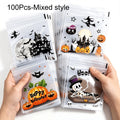 100Pcs Clear Self-Adhesive Halloween Treat & Candy Bags Halloween Treat Bags Babs 100Pcs-Mixed style