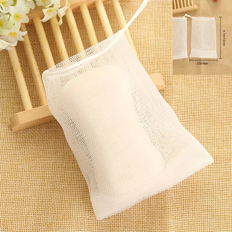 Exfoliating Soap Mesh Bags – Drawstring Foaming Soap Saver Net Soap Saver Mesh Bag Babs