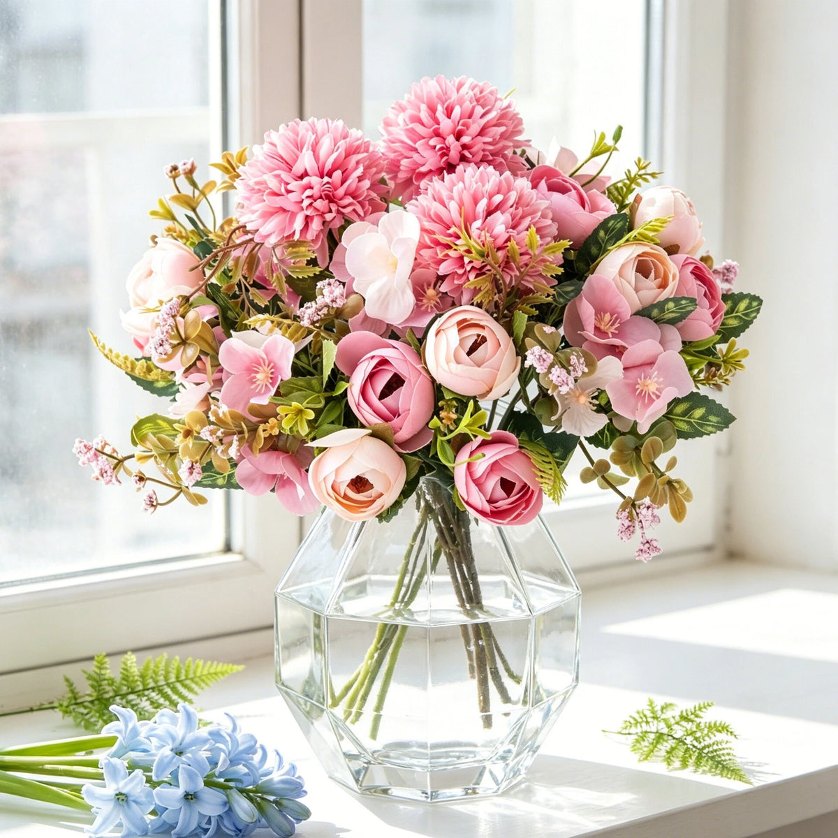 Artificial Silk Hydrangea Bouquet – Wedding & Home Décor Artificial Flower Stem Babs