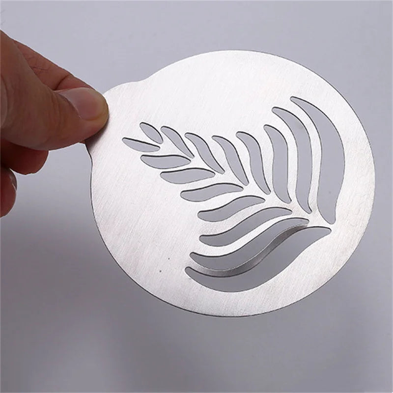 5-Piece Stainless Steel Coffee Latte Art Stencils & Needles Coffee Art Stencil Set Babs