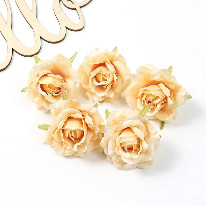 Yellow Silk Artificial Rose Heads – Wedding & Home Décor DIY Artificial Silk Flowers Babs 20 5Pcs