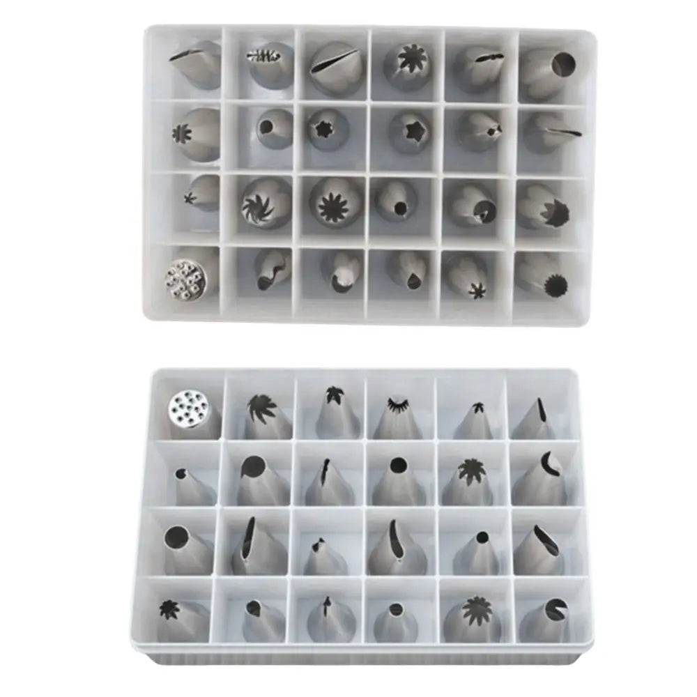 24-Piece Stainless Steel Cake Decorating Piping Nozzles Set Cake Piping Nozzle Set Babs