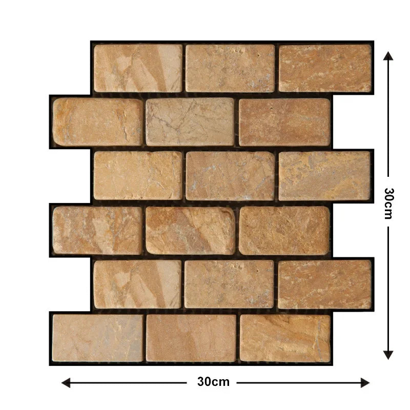 3D Stone Texture Peel & Stick Wall Panels 30x30CM – 5/10pcs Peel & Stick Wall Panels Babs Chocolate Color 5pcs
