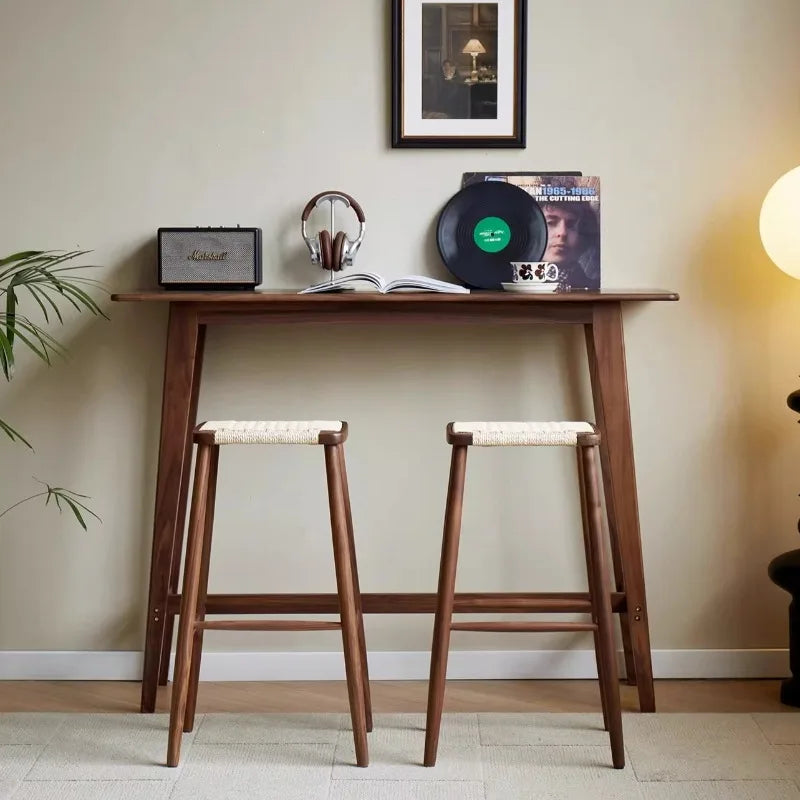 Wooden Woven High Bar Stool – Modern Minimalist Chair Wooden Bar Stool Babs
