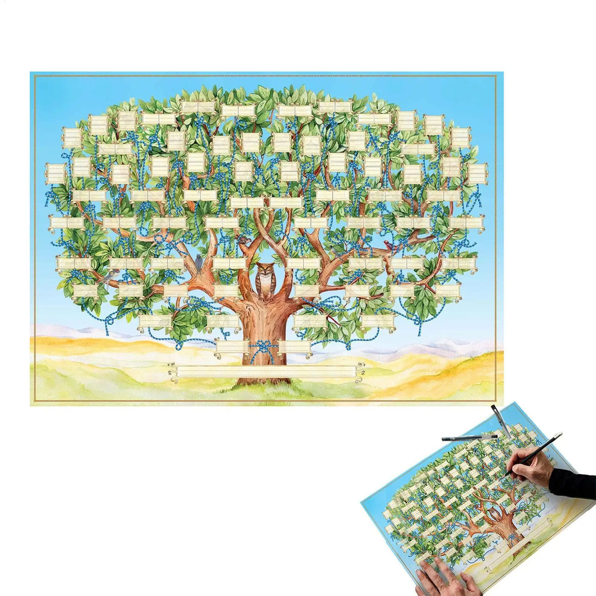 Fillable 6-Generation Family Tree Chart – Genealogy Wall Art Genealogy Wall Art Babs