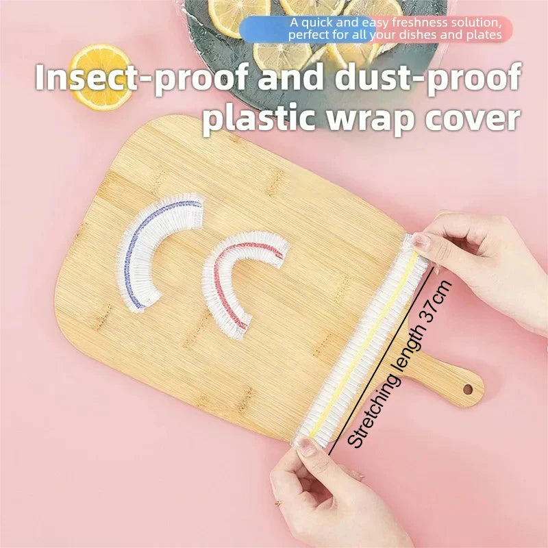 Colorful Disposable Cling Film Food Covers – 50/100/300 Pcs Disposable Food Covers Babs