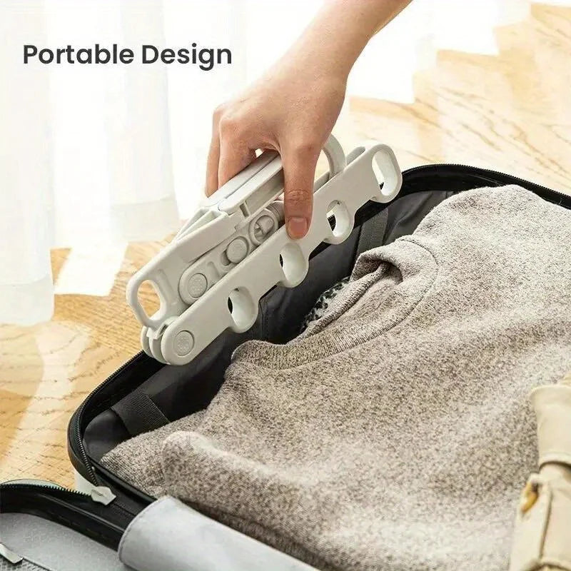 2pcs Foldable Travel Hangers – 5-Hole Portable Clothes Rack Hook Foldable Travel Hanger Babs