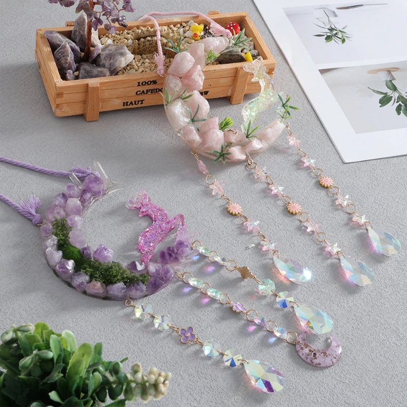 Crystal Moon Natural Gravel Hanging Pendant Decoration Hanging Decoration Babs