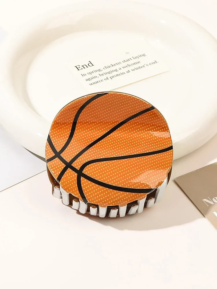 Sports Shark Claw Hair Clips – Basketball & Football Design Shark Claw Hair Clip Babs Large basketball Size fits all