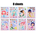 Mermaid DIY Face Sticker Puzzle – Kids Birthday Party Game Kids Sticker Puzzle Babs 8Sheets