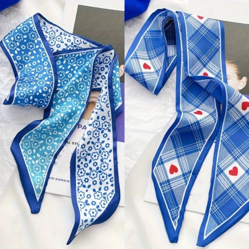 Blue Long Scarf Ribbon – Multi-Use Hair & Bag Accessory Hair & Bag Ribbon Babs 01-2pcs