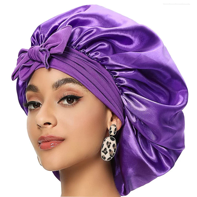 Women's Elastic Sleeping Hat – Solid Color Hair Care Cap Sleeping Hair Cap Babs