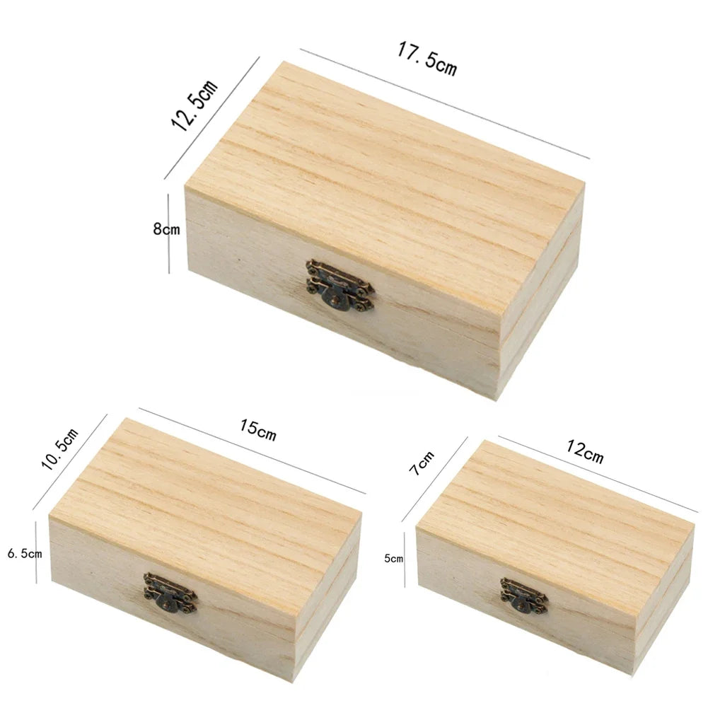 Wooden Hinged Storage Box – Jewelry, Craft & Keepsake Organizer Wooden Storage Box Babs S M L