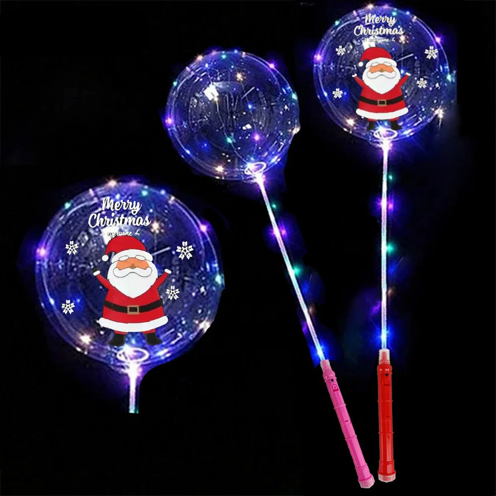 Christmas LED BoBo Balloons Set – Flashing Handle & 70cm Stick LED Party Balloons Babs