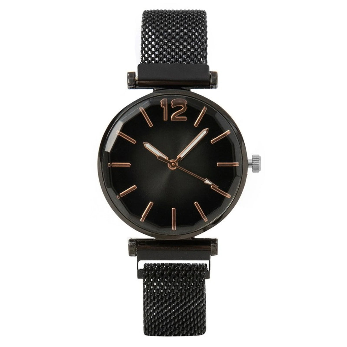 Women's Black Dial Quartz Watch – Ceramic Strap, Auto Date Ladies Quartz Watch Babs Black