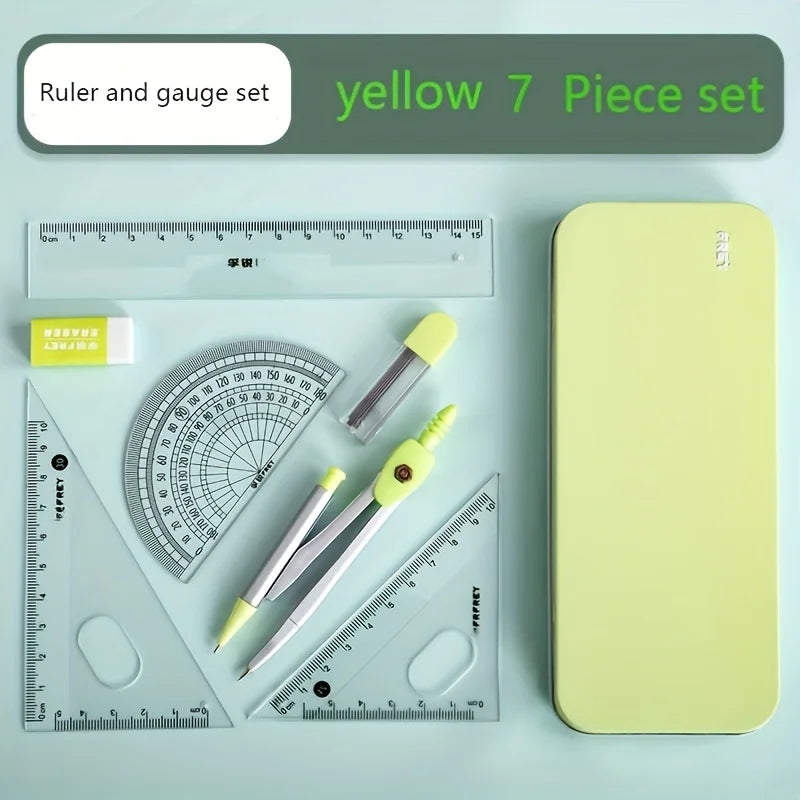 7-in-1 Measuring & Drawing Tool Set – Compass, Protractor, Ruler Drawing Tool Set Babs