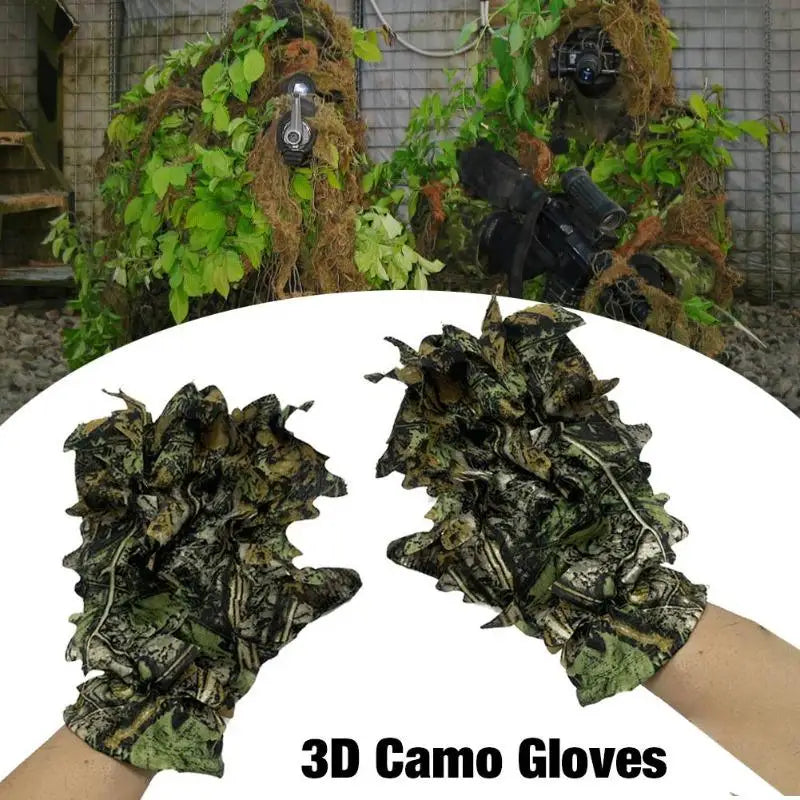 3D Camo Leaf Gloves – Non-Slip Hunting & Paintball Gloves Camo Hunting Gloves Babs