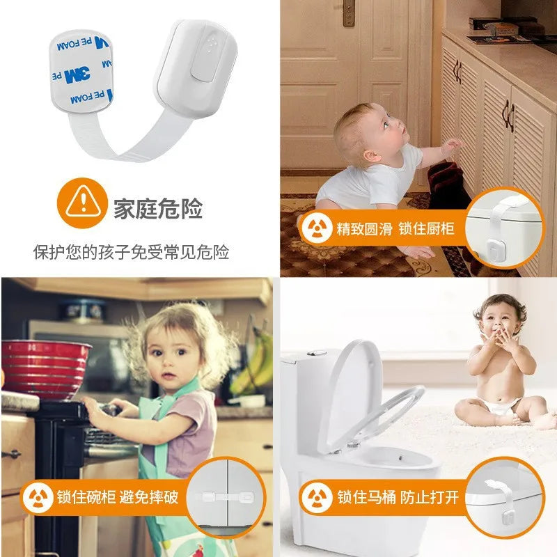 Child Safety Strap Locks for Cabinets, Drawers & Fridge 4/8pcs Baby Safety Locks Babs